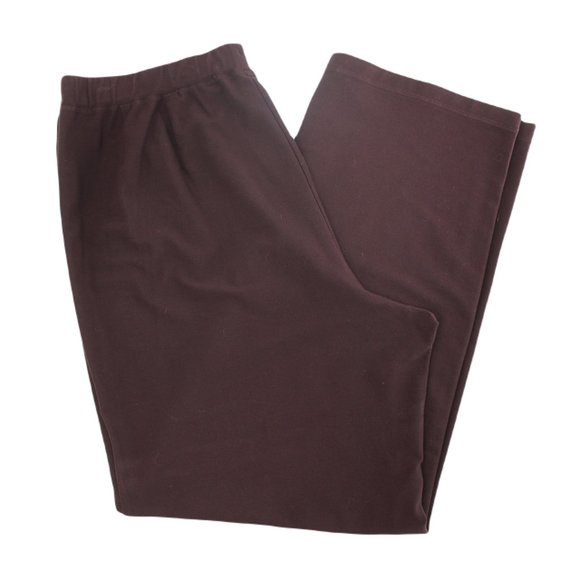 Eileen Fisher Woman Dark Brown Knit Stretch Pants Wool Blend Pull-On 1X - Picture 2 of 8